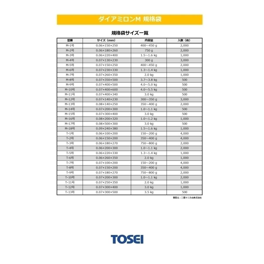 TOSEI 真空包装機 ホットパック 専用フィルム 真空専用フィルム ダイアミロンM 規格袋 TH-2030 0.07×200x300 500