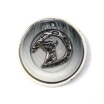 【処分品】【イタリア製ビンテージボタン】メタルボタン馬color.2・15mm 紳士服スーツジャケットの袖口・袖ボタンに | 