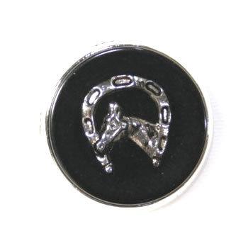 【処分品】【イタリア製ビンテージボタン】メタルボタン馬color.5・15mm 紳士服スーツジャケットの袖口・袖ボタンに | 