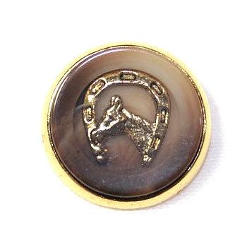 【処分品】【イタリア製ビンテージボタン】メタルボタン馬color.7・15mm紳士服スーツジャケットの袖口・袖ボタンに[1個から販売] | 