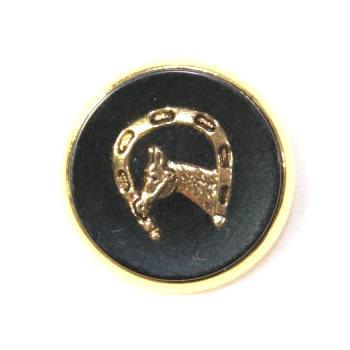 【送料無料】メタルボタン馬color.10・15mm【イタリア製ビンテージボタン】紳士服スーツジャケットの袖口・袖ボタンに[1個から販売] | 