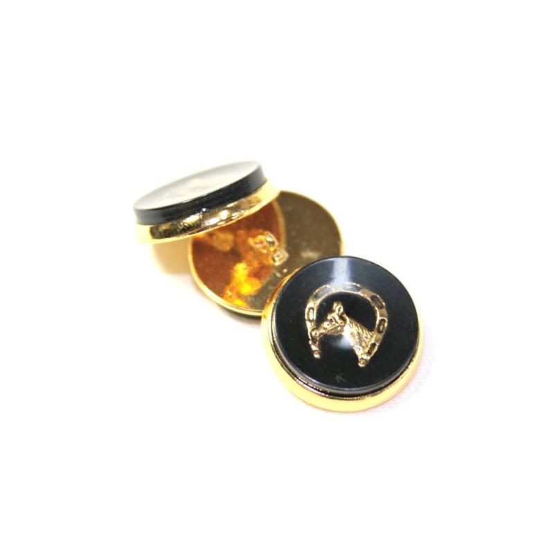 【送料無料】メタルボタン馬color.10・15mm【イタリア製ビンテージボタン】紳士服スーツジャケットの袖口・袖ボタンに[1個から販売] |  | 01