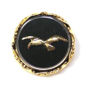 【送料無料】メタルボタンかもめcolor.8・15mm 【イタリア製ビンテージボタン】紳士服スーツジャケットの袖口・袖ボタンに[1個から販売] | 