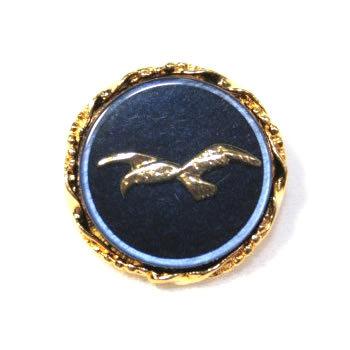 【送料無料】メタルボタンかもめcolor.9・15mm 【イタリア製ビンテージボタン】紳士服スーツジャケットの袖口・袖ボタンに[1個から販売] | 