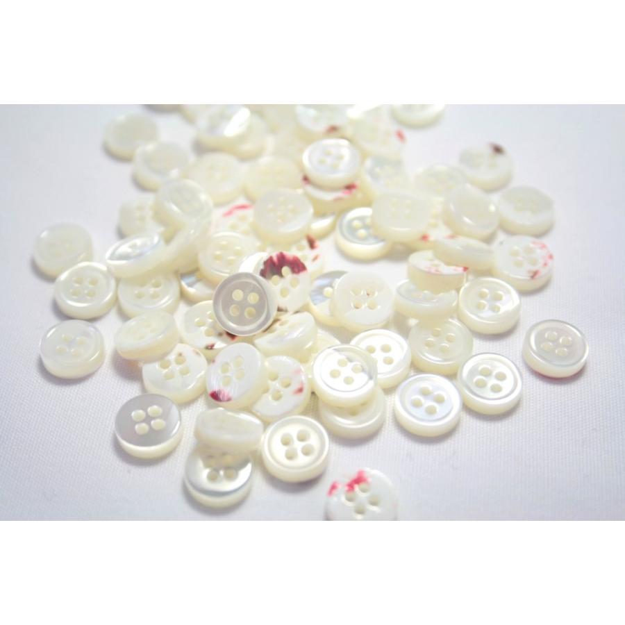 送料無料 肉厚 17型高瀬貝ボタン 9mm30個セット 厚み2.5mm 天然貝シャツボタン シェルボタン | 