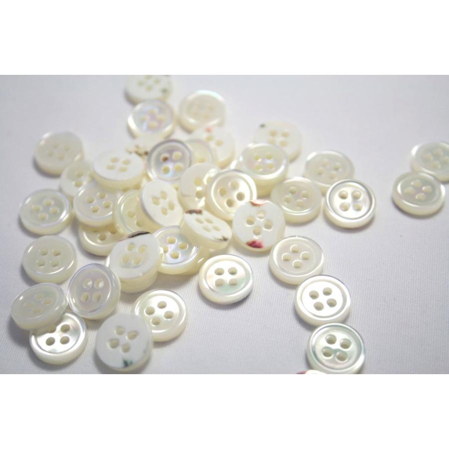 送料無料 肉厚 17型高瀬貝ボタン 11.5mm30個セット 厚み2.5mm 天然貝シャツボタン シェルボタン | 
