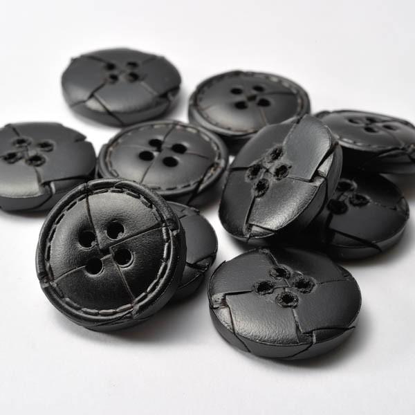 本革ボタン LZ1500 25mm  color.05ブラック  コート対応ボタン 革ボタン,レザーボタン,皮ボタン老舗テーラー御用達スーツボタン専門店 |  | 01