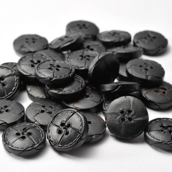 本革ボタン LZ1500 15mm  color.05ブラック  袖用ボタン 革ボタン,レザーボタン,皮ボタン老舗テーラー御用達スーツボタン専門店の高級ボタン |  | 01