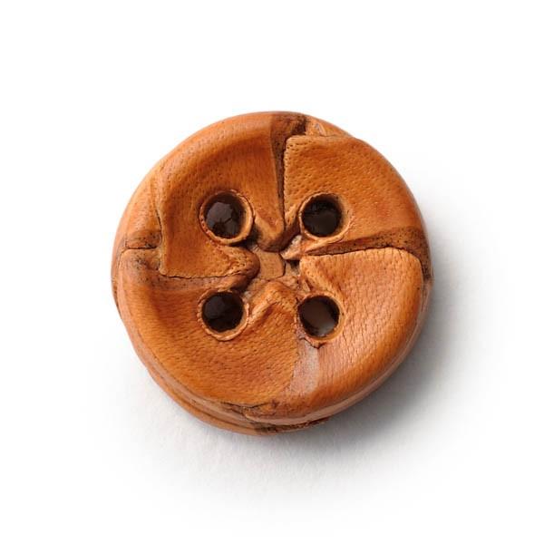 本革ボタン LZ-2200 15mm  color.01ライトブラウン  袖用ボタン老舗テーラー御用達スーツボタン専門店の革ボタン,レザーボタン,皮ボタン | 