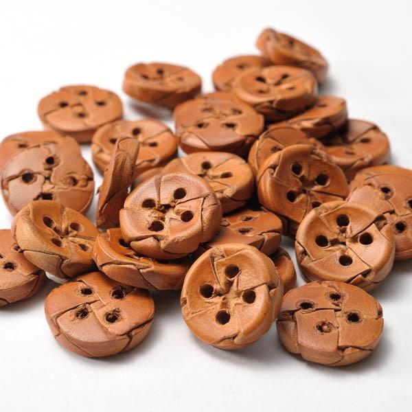 本革ボタン LZ-2200 15mm  color.01ライトブラウン  袖用ボタン老舗テーラー御用達スーツボタン専門店の革ボタン,レザーボタン,皮ボタン |  | 01