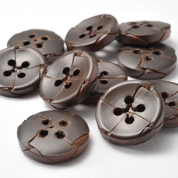 本革ボタン LZ-2200 25mm  color.04ダークブラウン  コート対応ボタン老舗テーラー御用達スーツボタン専門店の高級ボタン |  | 01