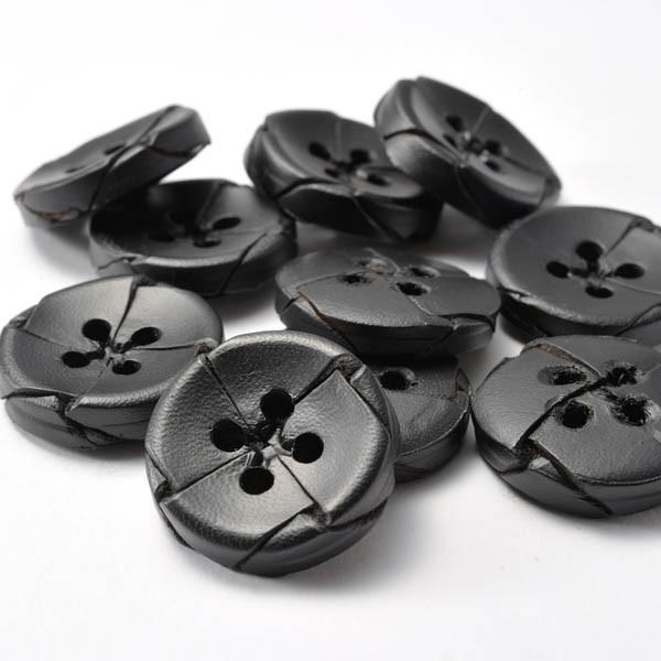 本革ボタン LZ-2200 25mm  color.05ブラック  コート対応ボタン老舗テーラー御用達スーツボタン専門店の革ボタン,レザーボタン,皮ボタン |  | 01