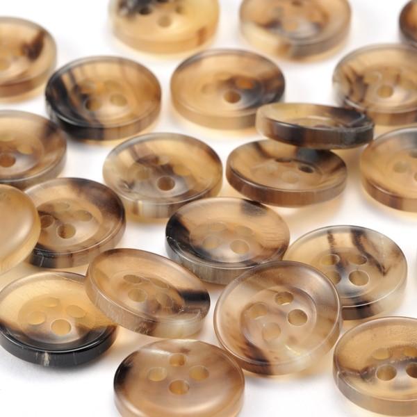 水牛ボタンK-250 COLOR.7A ライトブラウン15mm紳士服スーツジャケットの袖口・袖ボタンに |  | 01