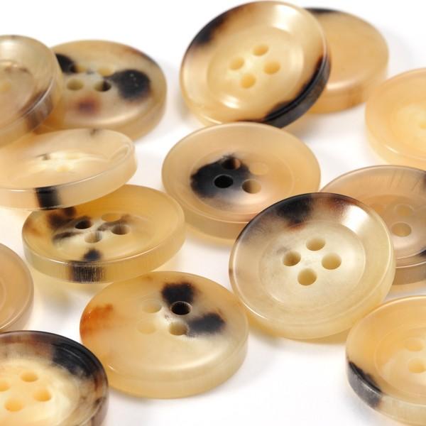水牛ボタンK-250 COLOR.3A ベージュ黒20mm 老舗テーラー御用達スーツボタン専門店の高級ボタン |  | 01