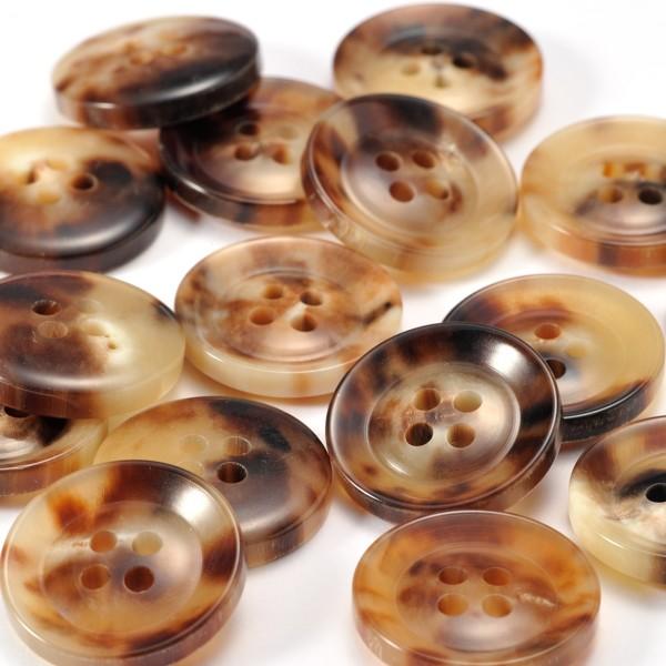 水牛ボタンK-250 COLOR.4A こげ茶,茶,ベージュ20mm 老舗テーラー御用達スーツボタン専門店の高級ボタン |  | 01