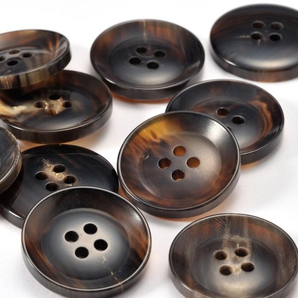 水牛ボタンK-250 COLOR.7B こげ茶 30mm  コートボタンの取替 老舗テーラー御用達スーツボタン専門店の高級ボタン |  | 01