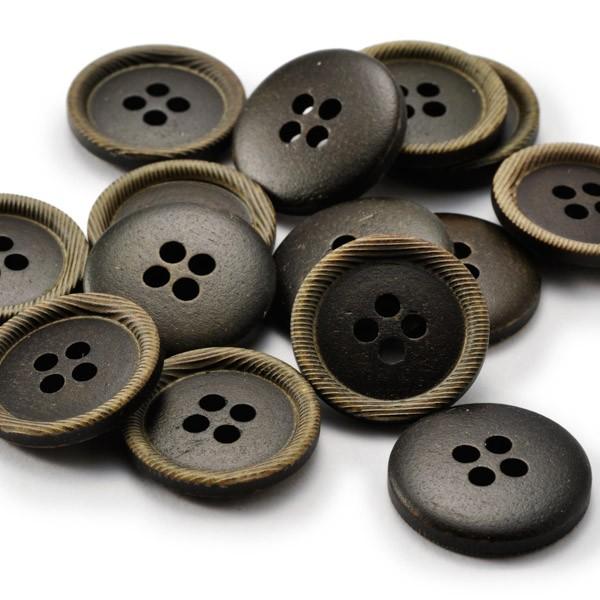 送料無料 水牛ボタンブラントK-1176 COLOR.DBRダークブラウン 20mm紳士服スーツジャケットの前ボタン スーツボタン専門店の高級ボタン |  | 01