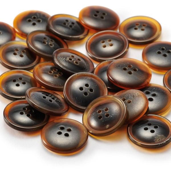 送料無料 水牛ボタンブラントK-1194 COLOR.GHダークブラウン 15mm紳士服スーツジャケットの袖口・袖ボタン スーツボタン専門店 |  | 01