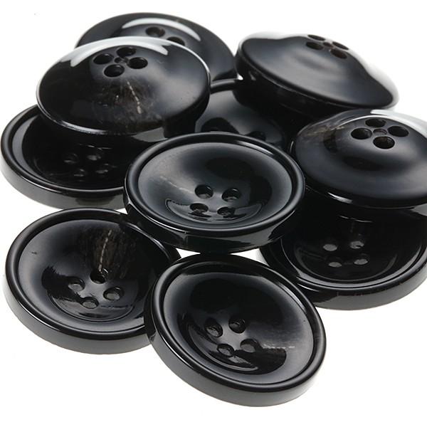 ＰＶ１５　18mm  color.49ブラック  コート対応ボタン老舗テーラー御用達スーツボタン専門店の高級ボタン | 