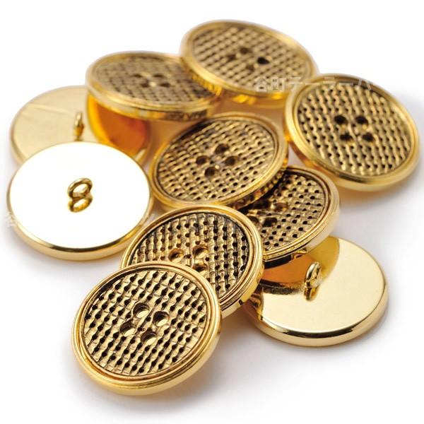 メタルボタンM-15・ゴールド・15mm紳士服スーツジャケット袖口・袖ボタン 老舗テーラー御用達スーツボタン専門店の高級ボタン |  | 01