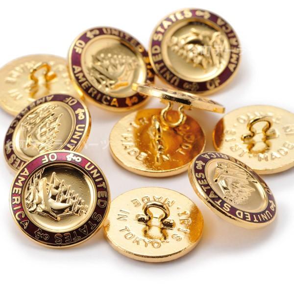 メタルボタンWF-50 G28 ・ゴールドレッド・21mm紳士服スーツジャケット20mm21mmボタン取替えに スーツボタン専門店 |  | 01