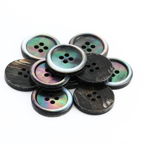 送料無料 厚手3.5mm厚17型黒蝶貝ボタン 20mm肉厚 シェルボタン |  | 01