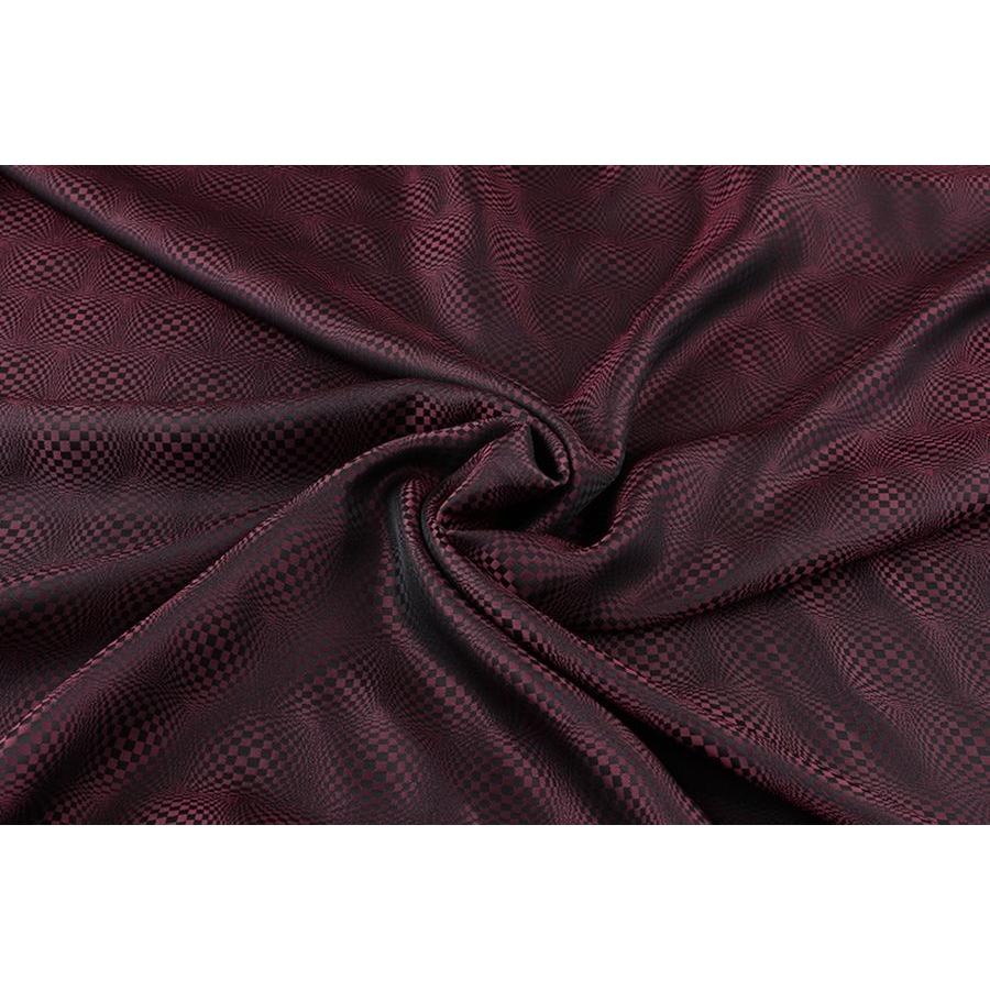 送料無料 9305 カラー60ワイン 格子幾何学柄高級ジャガード裏地 高密度,キュプラ100%,ふじやま織 |  | 01