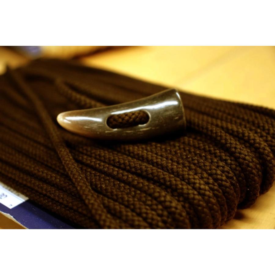 トグルボタン用ひも  ダークブラウン濃茶色 コート用水牛トグルボタンの紐 10cm単位 ダッフルコート用紐 ヒモのみボタン別売 | 