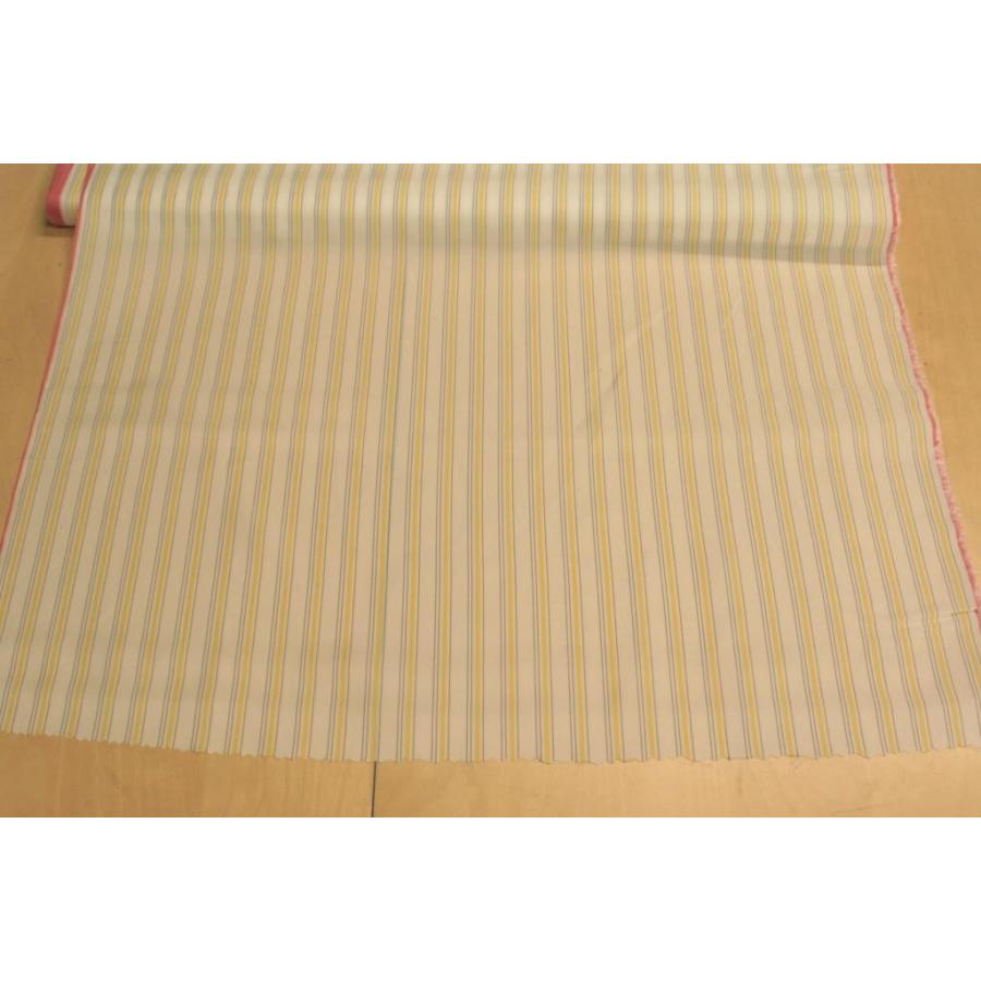 10cm単位カット 甲州織袖裏880番高級袖裏 生成りの黄色ストライプ スーツの袖の裏の生地です |  | 01