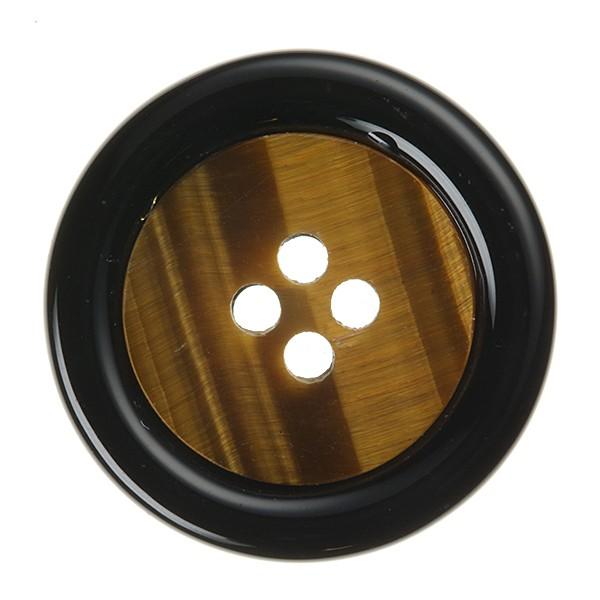 送料無料 20mm宝石ボタンREX No.12  内側：トラメ石,外側：オニキス 高級スーツジャケット用ボタン,パワーストーン,虎目石 |  | 01