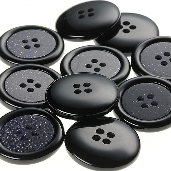 送料無料 20mm宝石ボタンREX No.15  内側：紫金石,外側：オニキス 高級スーツジャケット用ボタン,パワーストーン | 