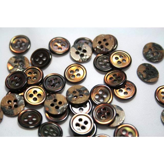 送料無料 17型高瀬貝ボタン染色ゴールド 9mm 50個セット 天然貝シャツボタン シェルボタン | 