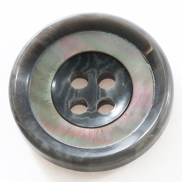 バーラ COLOR．07グレー系  15mm 1個から販売 ポリエステルと貝ボタンの組合わせ 紳士服スーツジャケットの袖口ボタン・袖ボタン シェルボタン | 