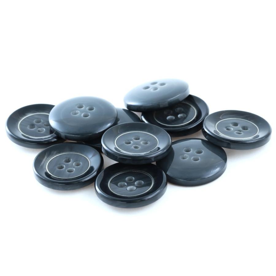 ケウル COLOR．08ダークグレー系  15mm 1個から販売 ポリとメタルリングの組合わせ 紳士服スーツジャケットの袖口ボタン・袖ボタン |  | 01