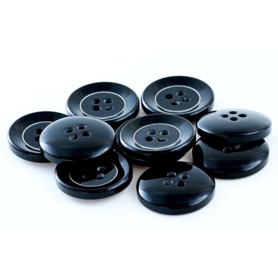 ケウル COLOR．09ブラック系  15mm 1個から販売 ポリとメタルリングの組合わせ 紳士服スーツジャケットの袖口ボタン・袖ボタン |  | 01
