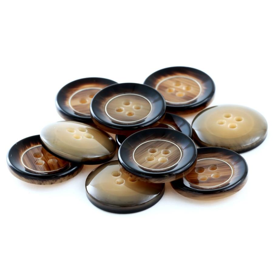 ケウル COLOR．45ブラウン系  20mm 1個から販売 ポリとメタルリングの組合わせ 紳士服スーツジャケットの前ボタン |  | 01