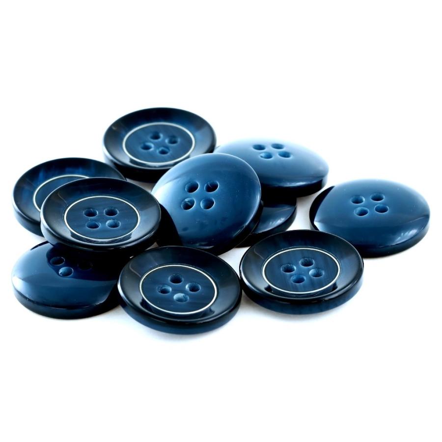 ケウル COLOR．55ネイビー系  15mm 1個から販売 ポリとメタルリングの組合わせ 紳士服スーツジャケットの袖口ボタン・袖ボタン |  | 01