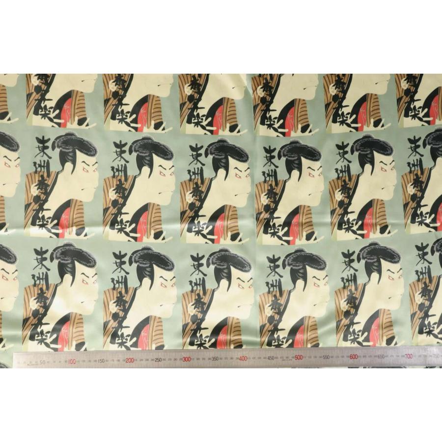 東洲斎写楽プリント裏地(color.1グリーン系)浮世絵裏地,三代目大谷鬼次の江戸兵衛 | 