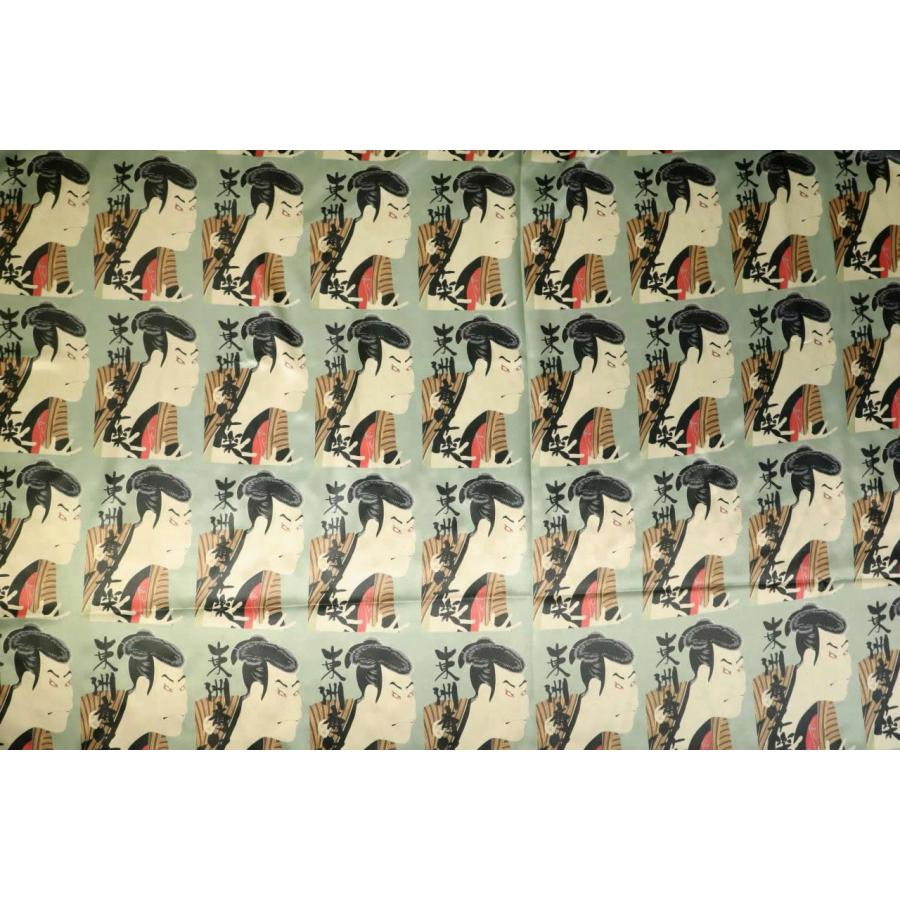 東洲斎写楽プリント裏地(color.1グリーン系)浮世絵裏地,三代目大谷鬼次の江戸兵衛 |  | 01