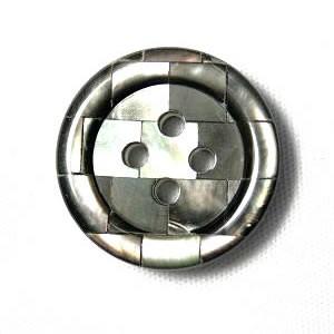 送料無料 P454黒蝶貝モザイクボタン15mmPS-454 紳士服スーツジャケットの袖口・袖ボタンに シェルボタン | 