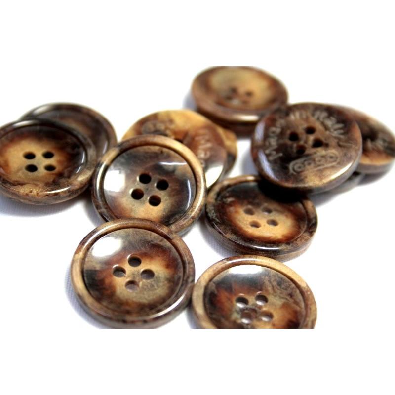 送料無料 MONTE モンテ イタリーボタン COLOR．5：ブラウン  15mm 紳士服スーツジャケットの袖口・袖ボタンに |  | 01