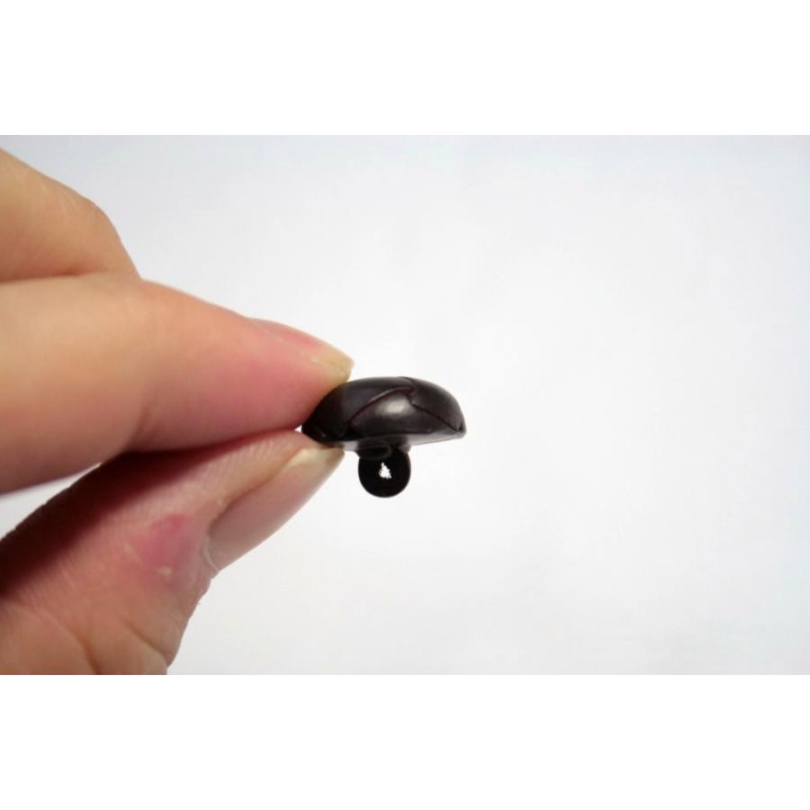 本革ボタン LZ100 15mm color.04ダークブラウン  コート対応ボタン,スーツ袖ボタン,革ボタン,レザーボタン,皮ボタン |  | 04