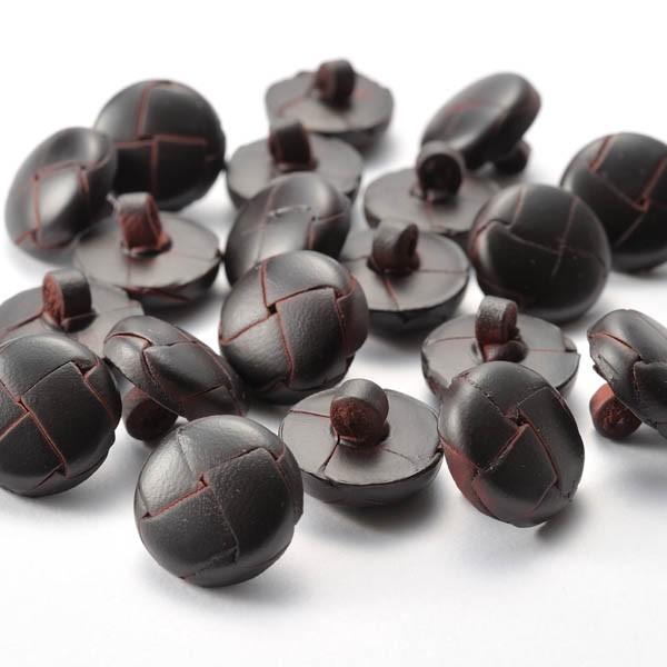 本革ボタン LZ200 15mm color.04ダークブラウン  コート対応ボタン,スーツ袖ボタン,革ボタン,レザーボタン,皮ボタン |  | 01