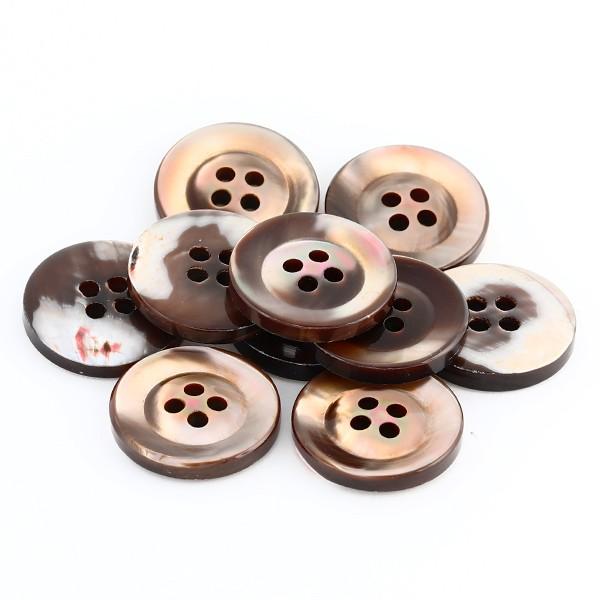送料無料 HK19T高瀬貝 ブラウン染色 No.7   15mm 天然高瀬貝スーツジャケット袖ボタン シェルボタン |  | 01