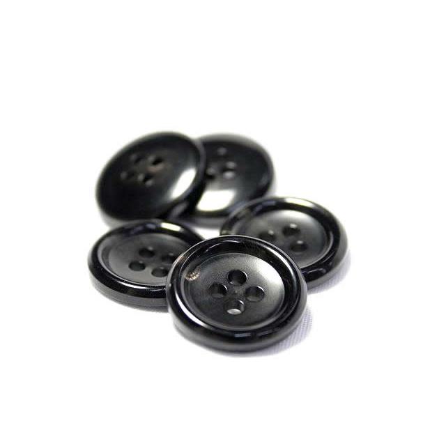 水牛ボタンK-150 COLOR．5 黒25mm W85119  コートボタンの取替 老舗テーラー御用達スーツボタン専門店の高級ボタン |  | 01