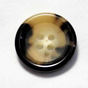 水牛ボタンK-150 COLOR．3A 白黒25mm w85120 老舗テーラー御用達スーツボタン専門店の高級ボタン | 