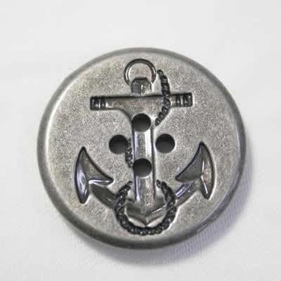 イカリボタン18mm メタルシルバー N-47YS  ピーコートなどのコート・ジャケットに | 
