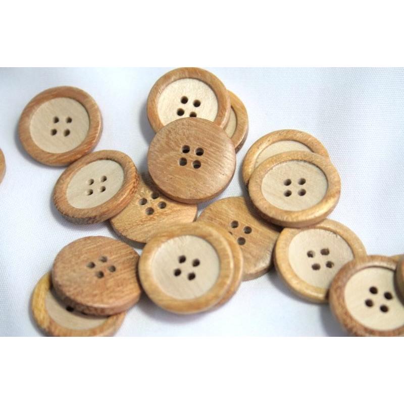 ウッドボタン988 COLOR．40ナチュラル  15mm 紳士服スーツジャケットの袖口・袖ボタンに |  | 01