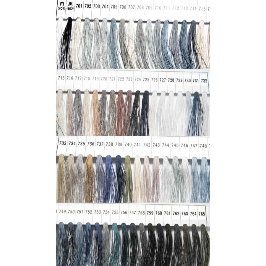 フジックスタイヤー絹ミシン糸 1本単位  50番手 800m color白黒〜732、QW1 別注色：濃紺 |  | 01