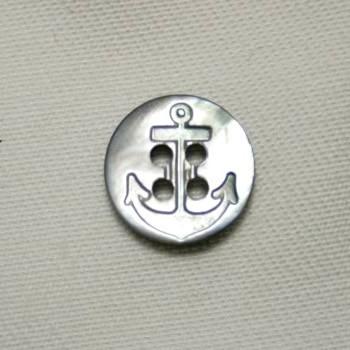 イカリ柄黒蝶貝ボタン 13mm シェルボタン | 